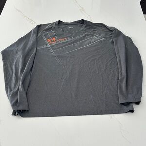 Under Armour Men's Charcoal and Orange Long Sleeve Tee Heat Gear XL